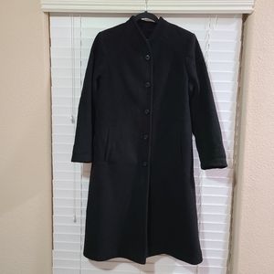 Vintage Forecaster of Boston Black Wool Coat Single Breasted Size 9/10